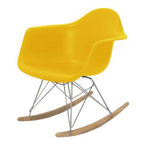 Tamanhos, Medidas e Dimensões do produto Cadeira Eames com Braco Base Balanco Amarelo Fosco