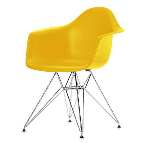 Tamanhos, Medidas e Dimensões do produto Cadeira Eames com Braco Base Cromada Amarelo Fosco - 24498