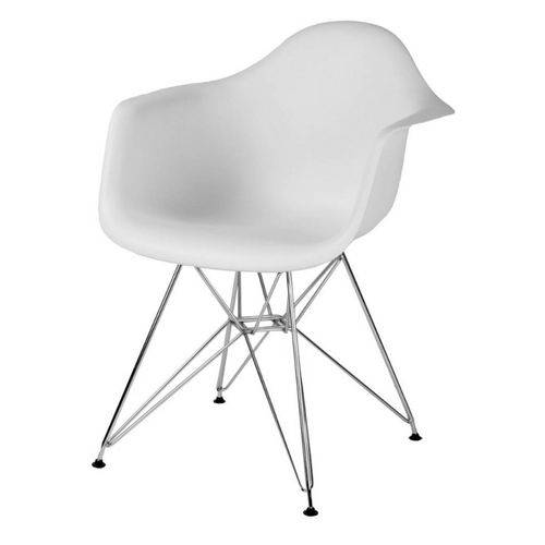 Tamanhos, Medidas e Dimensões do produto Cadeira Eames com Braco Base Cromada Branco Fosco - 16531