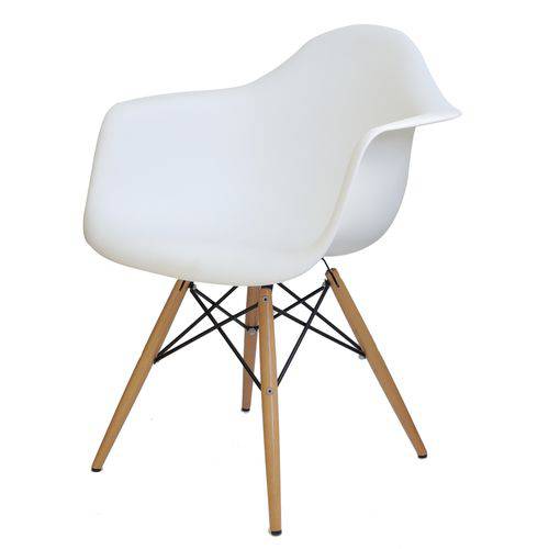 Tamanhos, Medidas e Dimensões do produto Cadeira Eames com Braco Base Madeira Branco Fosco - 15206
