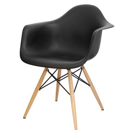 Tamanhos, Medidas e Dimensões do produto Cadeira Eames com Braco Base Madeira Preto Fosco - 10426