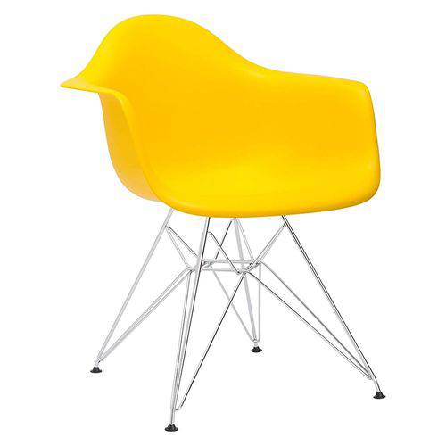 Tamanhos, Medidas e Dimensões do produto Cadeira Eames DAR - Amarelo - Base Cromada