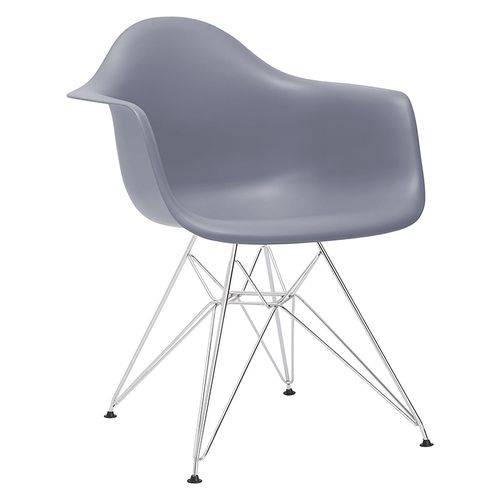 Tamanhos, Medidas e Dimensões do produto Cadeira Eames DAR - Grafite - Cinza Escuro - Base Cromada