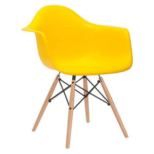 Tamanhos, Medidas e Dimensões do produto Cadeira Eames DAW - Amarelo - Madeira Clara