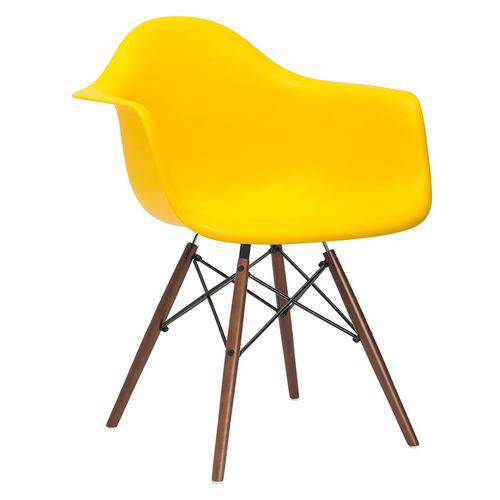 Tamanhos, Medidas e Dimensões do produto Cadeira Eames DAW - Amarelo - Madeira Escura