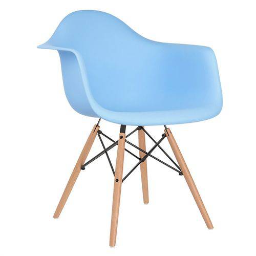 Tamanhos, Medidas e Dimensões do produto Cadeira Eames DAW - Azul Claro - Madeira Clara