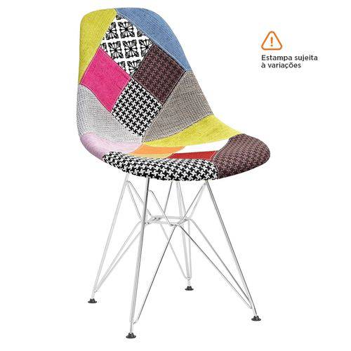 Tamanhos, Medidas e Dimensões do produto Cadeira Eames DKR - Patchwork - Base Cromada