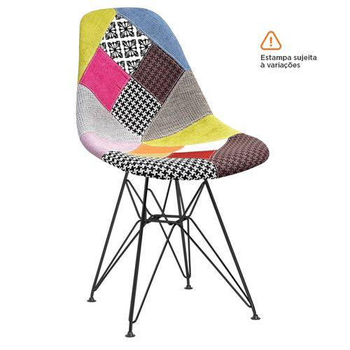 Tamanhos, Medidas e Dimensões do produto Cadeira Eames DKR - Patchwork - Base Preta