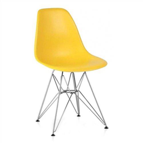 Tamanhos, Medidas e Dimensões do produto Cadeira Eames Eiffel - Base Inox (inoxidável) - Amarelo