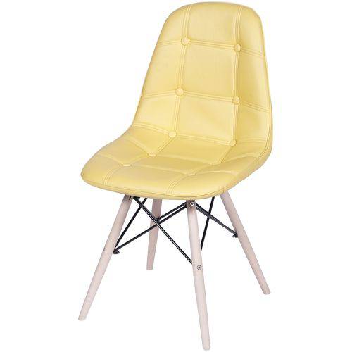 Tamanhos, Medidas e Dimensões do produto Cadeira Eames Eiffel Botone 1110 Amarela Base Madeira- 32945