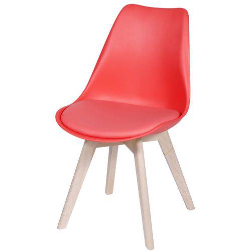 Tamanhos, Medidas e Dimensões do produto Cadeira Eames Leda 1108 Vermelha Base Madeira - 32071