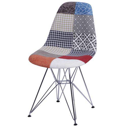 Tamanhos, Medidas e Dimensões do produto Cadeira Eames PatchWork Base Cromada - 25243