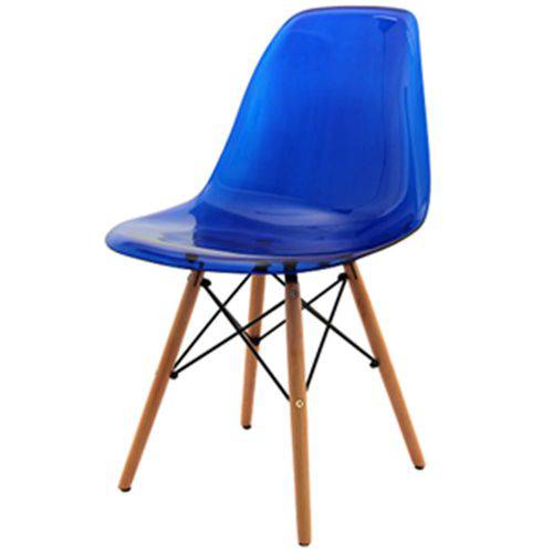 Tamanhos, Medidas e Dimensões do produto Cadeira Eames Policarbonato Azul Base Madeira 18684