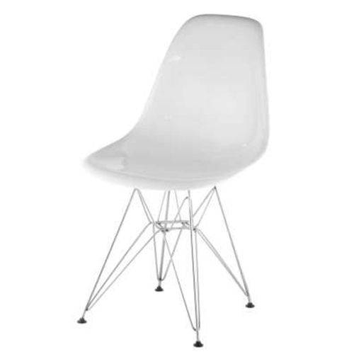 Tamanhos, Medidas e Dimensões do produto Cadeira Eames Policarbonato Branca Off White Base Cromada - 17851