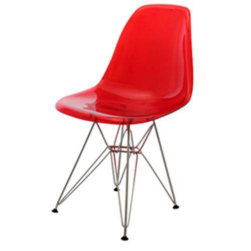 Tamanhos, Medidas e Dimensões do produto Cadeira Eames Policarbonato Vermelho Base Cromada - 17383