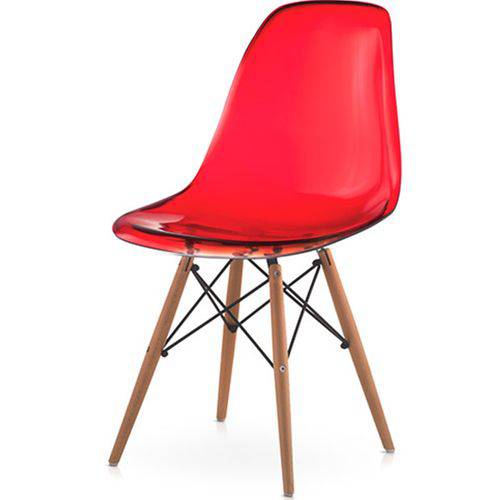 Tamanhos, Medidas e Dimensões do produto Cadeira Eames Policarbonato Vermelho Base Madeira 17380