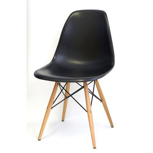 Tamanhos, Medidas e Dimensões do produto Cadeira Eames Polipropileno Preto Fosco Madeira