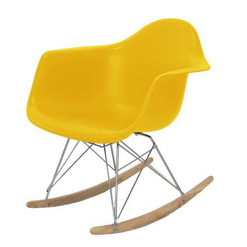 Tamanhos, Medidas e Dimensões do produto Cadeira Eames Wood Balanco Amarela com Bracos Or Design 1122 - Marrom