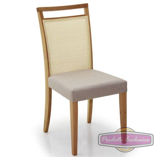 Tamanhos, Medidas e Dimensões do produto Cadeira Eloah com Tela (Kit C/ 2 Peças) - Ref 2134M Cor Natural em Madeira Maciça Tecido 421