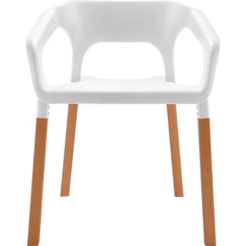 Tamanhos, Medidas e Dimensões do produto Cadeira em Plastico PP e Madeira de Faia - P&W-001 - Branca - Orb