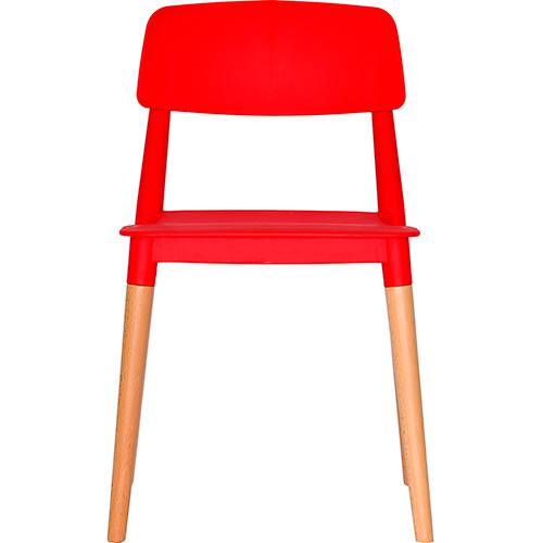 Tamanhos, Medidas e Dimensões do produto Cadeira em Plastico PP e Madeira de Faia - P&W-0018B - Vermelha - Orb