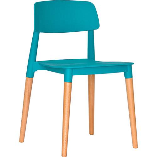 Tamanhos, Medidas e Dimensões do produto Cadeira em Plastico PP e Madeira de Faia - P&W-0018D - Azul Escuro - Orb