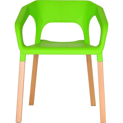 Tamanhos, Medidas e Dimensões do produto Cadeira em Plastico PP e Madeira de Faia - P&W-001B - Verde - Orb