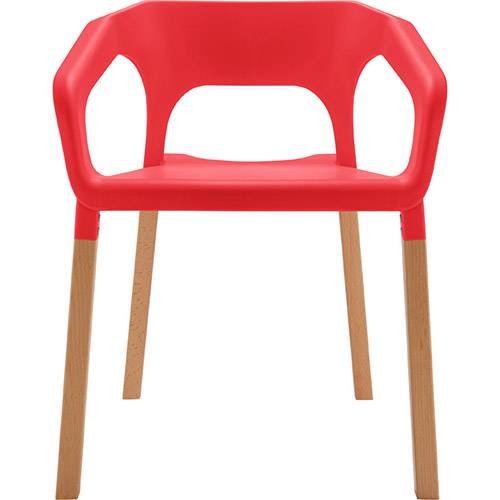 Tamanhos, Medidas e Dimensões do produto Cadeira em Plastico PP e Madeira de Faia - P&W-001C - Vermelha - Orb