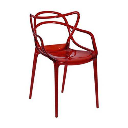 Tamanhos, Medidas e Dimensões do produto Cadeira em Policarbonato Vermelha