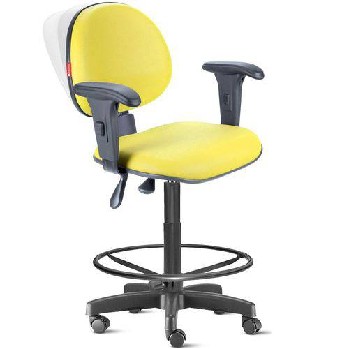 Tamanhos, Medidas e Dimensões do produto Cadeira Ergonômica Nr17 Caixa Alta com Braços Amarelo Cb27