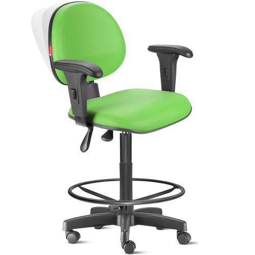Tamanhos, Medidas e Dimensões do produto Cadeira Ergonômica Nr17 Caixa Alta com Braços Verde Limão Cb27