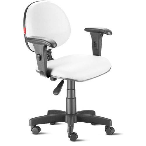 Tamanhos, Medidas e Dimensões do produto Cadeira Escritório Giratória Executiva com Braços Courvim Branco Cb20