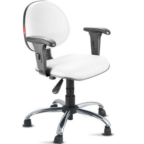 Tamanhos, Medidas e Dimensões do produto Cadeira Escritório Giratória Executiva com Braços Courvim Branco Cb19