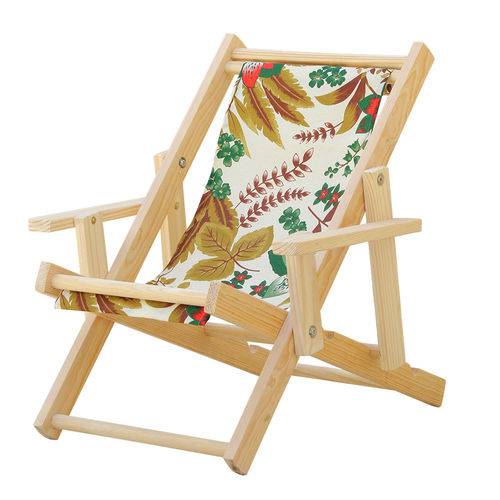 Tamanhos, Medidas e Dimensões do produto Cadeira Espreguiçadeira Dobrável Infantil Madeira Maciça Natural com Tecido Floral - Móveis Brasil