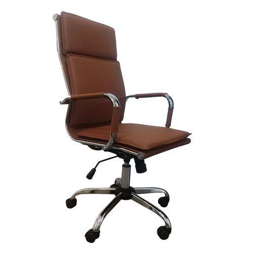 Tamanhos, Medidas e Dimensões do produto Cadeira Esteirinha Office Cromada Diretor Soft PU Caramelo