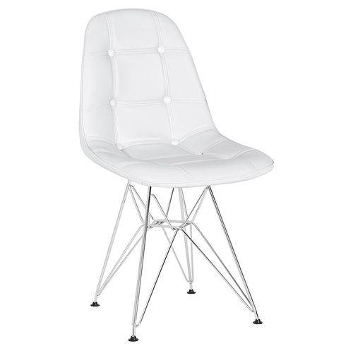Tamanhos, Medidas e Dimensões do produto Cadeira Estofada Botonê - Branco - Metal Cromado