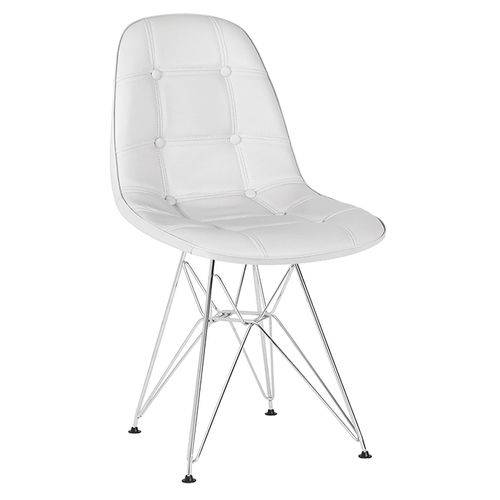 Tamanhos, Medidas e Dimensões do produto Cadeira Estofada Botonê - Cinza Claro - Metal Cromado