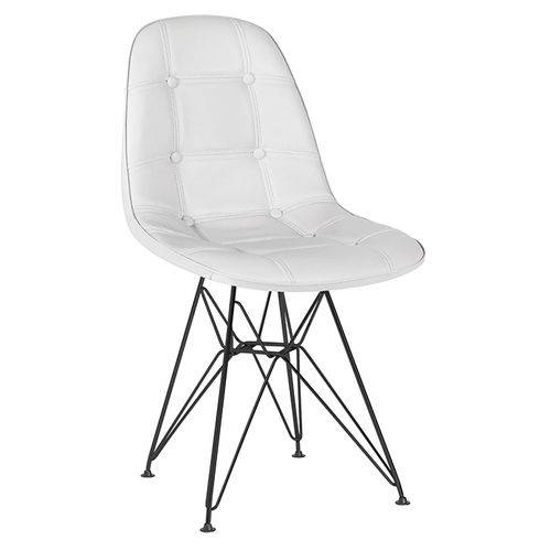 Tamanhos, Medidas e Dimensões do produto Cadeira Estofada Botonê - Cinza Claro - Metal Preto