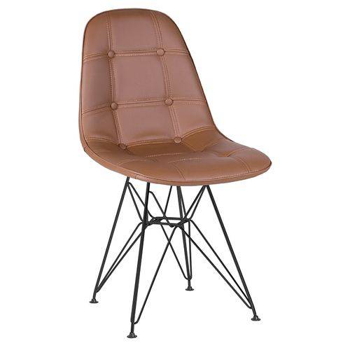 Tamanhos, Medidas e Dimensões do produto Cadeira Estofada Botonê - Marrom - Metal Preto