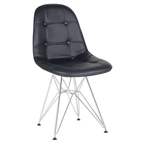 Tamanhos, Medidas e Dimensões do produto Cadeira Estofada Botonê - Preto - Metal Cromado