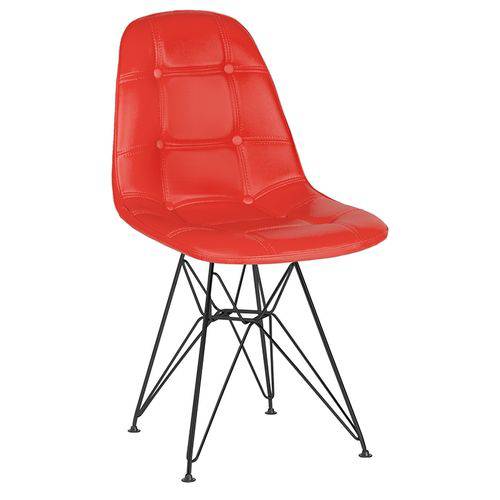 Tamanhos, Medidas e Dimensões do produto Cadeira Estofada Botonê - Vermelho - Metal Preto