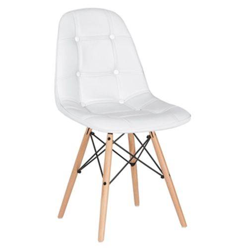 Tamanhos, Medidas e Dimensões do produto Cadeira Estofada Eames Botonê - Eiffel - Branco - Madeira Clara