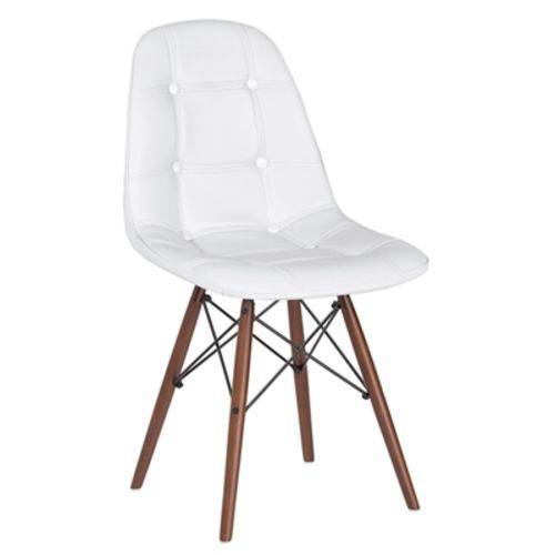 Tamanhos, Medidas e Dimensões do produto Cadeira Estofada Eames Botonê - Eiffel - Branco - Madeira Escura