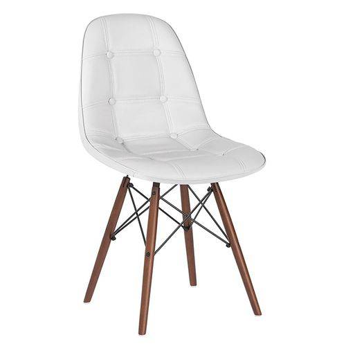 Tamanhos, Medidas e Dimensões do produto Cadeira Estofada Eames Botonê - Eiffel - Cinza Claro - Madeira Escura