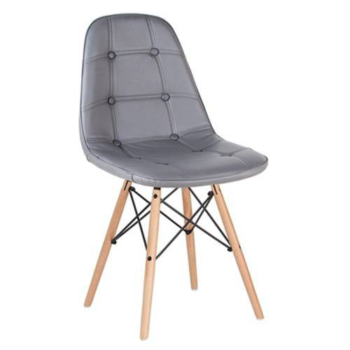 Tamanhos, Medidas e Dimensões do produto Cadeira Estofada Eames Botonê - Eiffel - Cinza Escuro - Madeira Clara