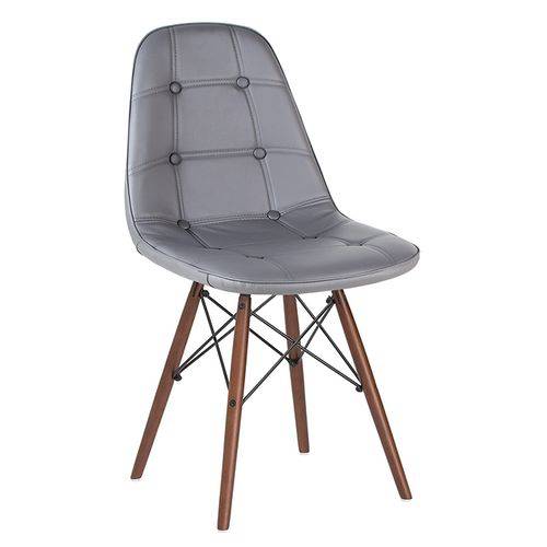 Tamanhos, Medidas e Dimensões do produto Cadeira Estofada Eames Botonê - Eiffel - Cinza Escuro - Madeira Escura
