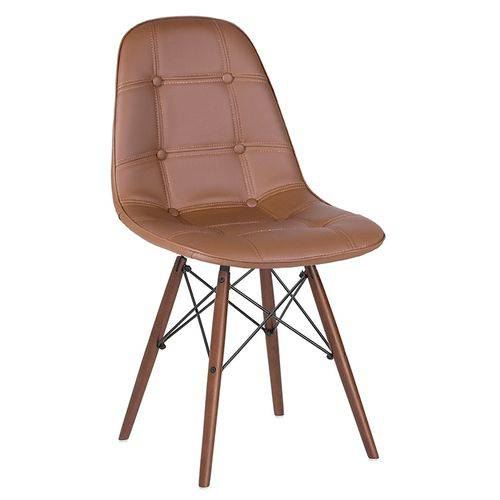Tamanhos, Medidas e Dimensões do produto Cadeira Estofada Eames Botonê - Eiffel - Marrom - Madeira Escura