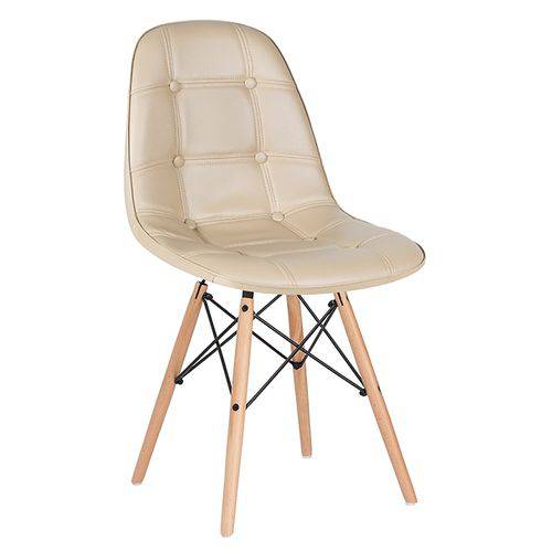 Tamanhos, Medidas e Dimensões do produto Cadeira Estofada Eames Botonê - Eiffel - Nude - Madeira Clara