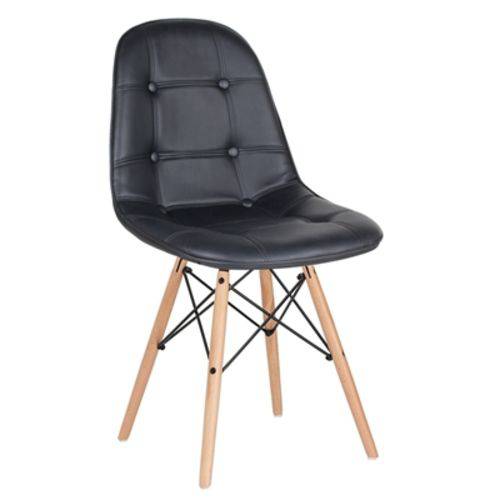 Tamanhos, Medidas e Dimensões do produto Cadeira Estofada Eames Botonê - Eiffel - Preto - Madeira Clara