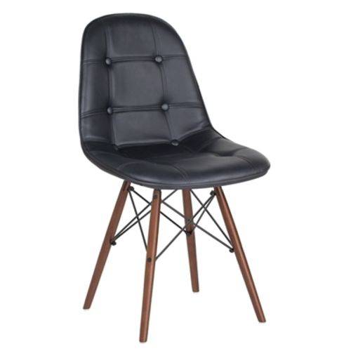 Tamanhos, Medidas e Dimensões do produto Cadeira Estofada Eames Botonê - Eiffel - Preto - Madeira Escura